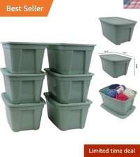 Chic 5 Gallon Stackable Storage Bins with Snap-Lock Lids - 6 Light Green Bins