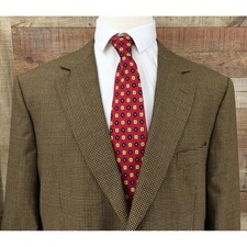 Brooks Brothers 346 Men's Brown Wool Houndstooth Sport Coat Blazer Size 46M