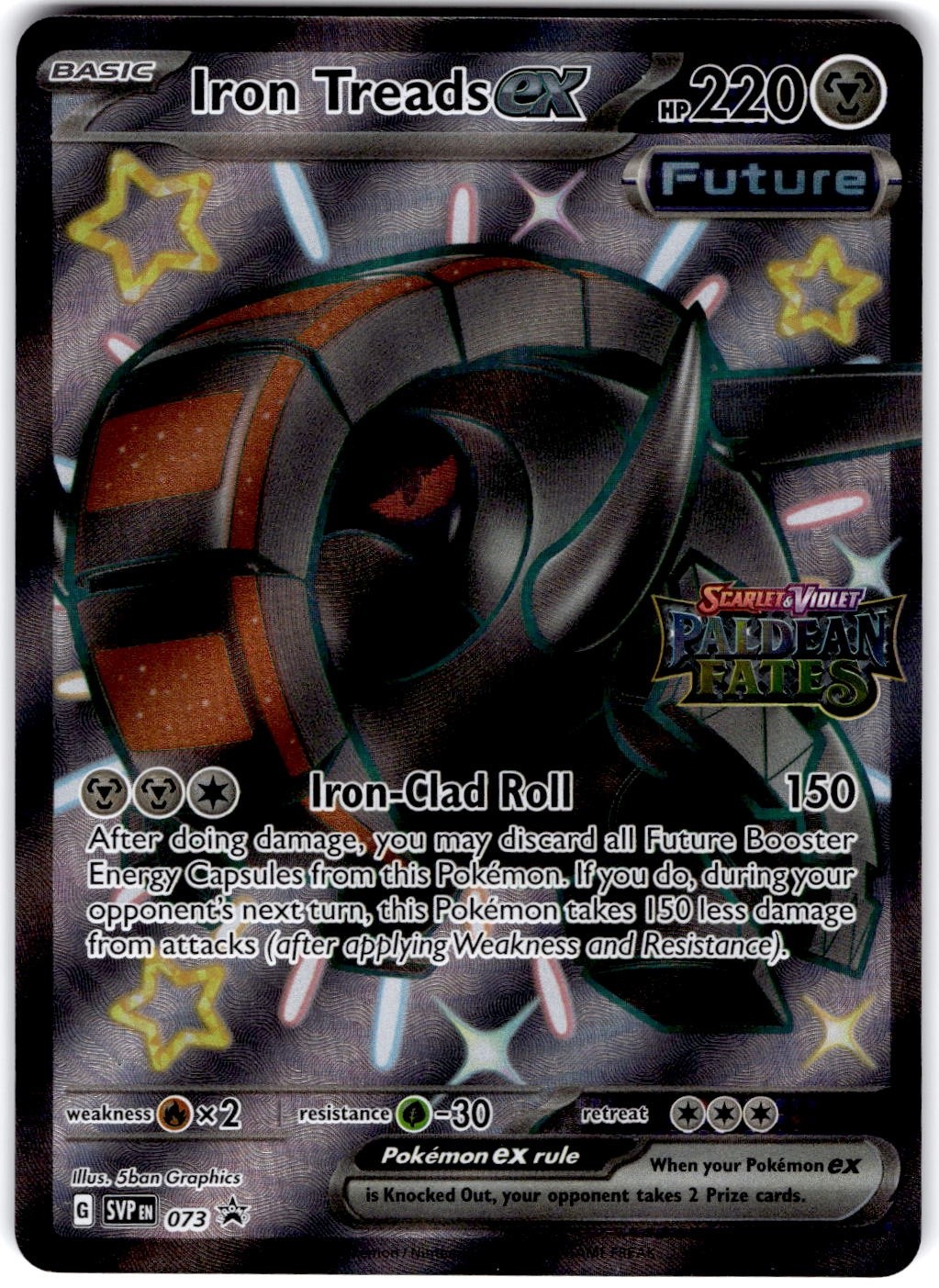 Pokemon Iron Treads ex SVP 73 Stamped Holofoil Near Mint English