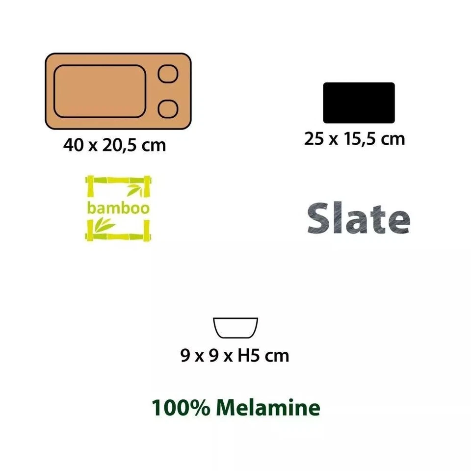 Brunner 4-teiliges Käse-Set mit Bambus-Schneidebrett und Melaminschalen - Bild 2 von 4