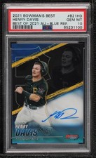 2021 Bowman's Best of Blue Refractor 37/150 Henry Davis PSA 10 GEM MT Auto uk2