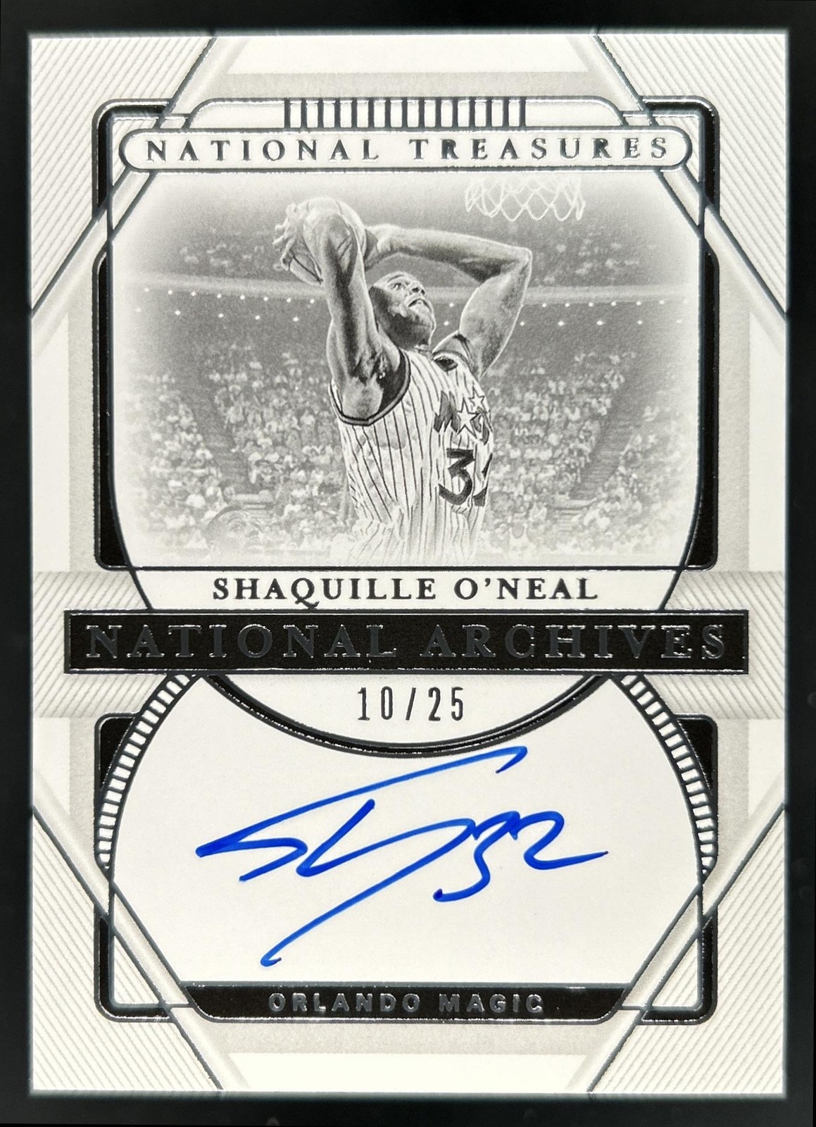 2020-21 Panini National Treasures Shaquille O'Neal Archives Ink Auto #/25 Magic