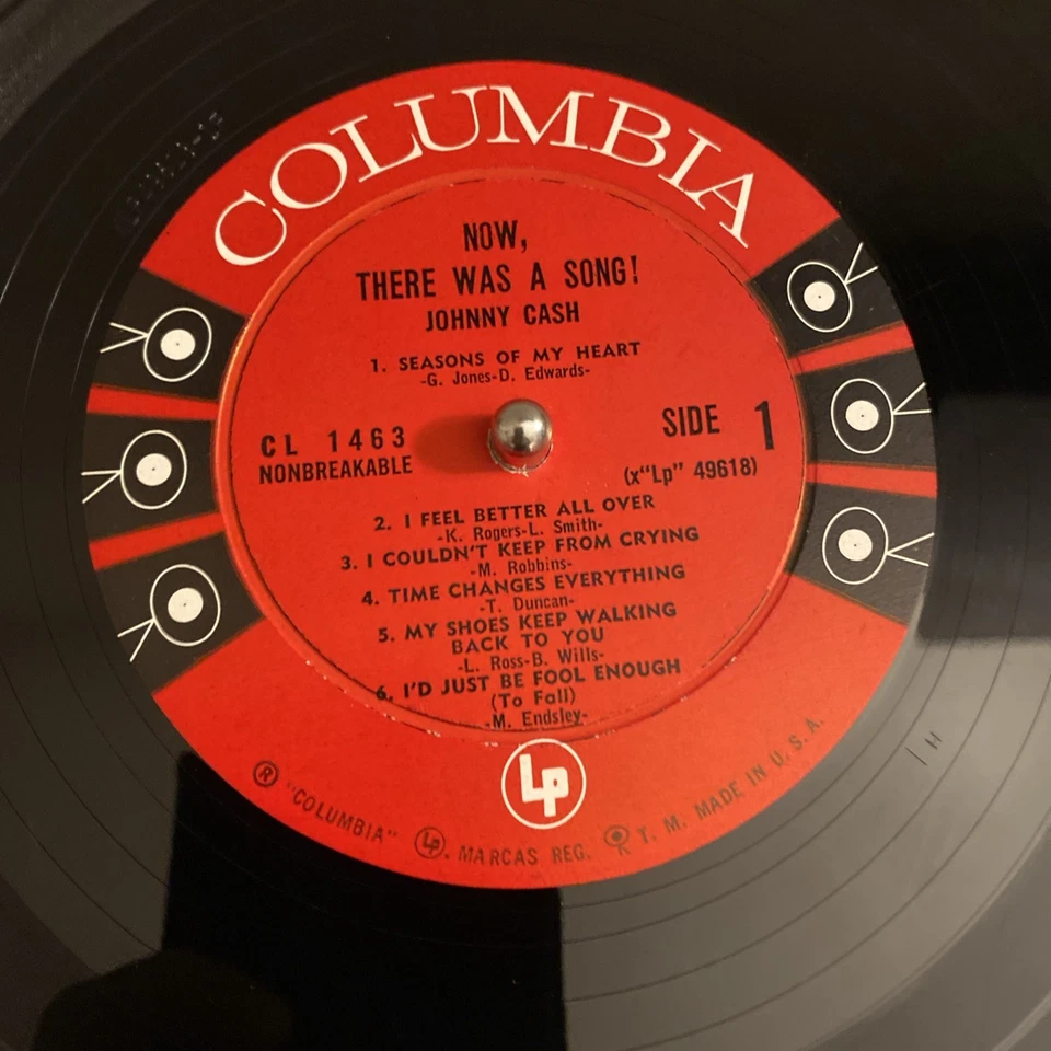 JOHNNY CASH "Now, There Was A Song!" Vinyl LP COLUMBIA CL 1463 MONO 1961 EX/G+ - Image 3 of 4