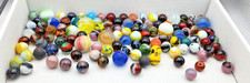 Vintage  Maybe Some Antique Glass Marbles Lot 100  8 Larger Shooters