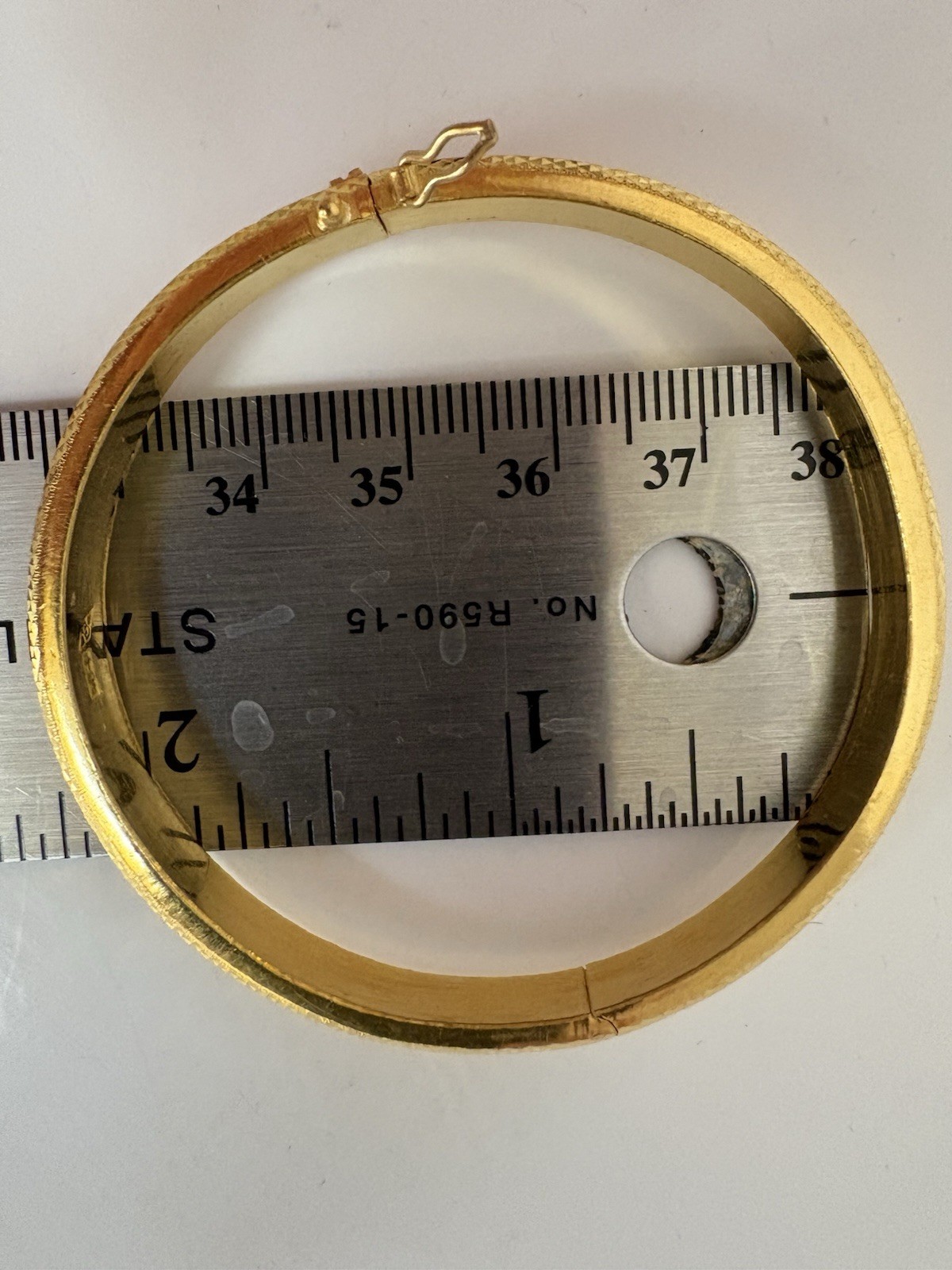24K 999 Pure Solid Yellow Gold Hinged Bangle Brac… - image 8