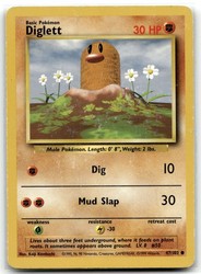 Diglett 47/102 Base Set Common Pokemon Card