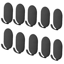 KYHYFJMD Sticky Adhesive Hooks 10 Pack Stainless Steel Stick Small, Black