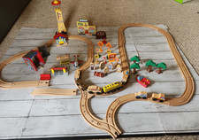 Big Lot Of Wood Wooden Train Tracks  Trains Thomas Compatible 79 Pieces