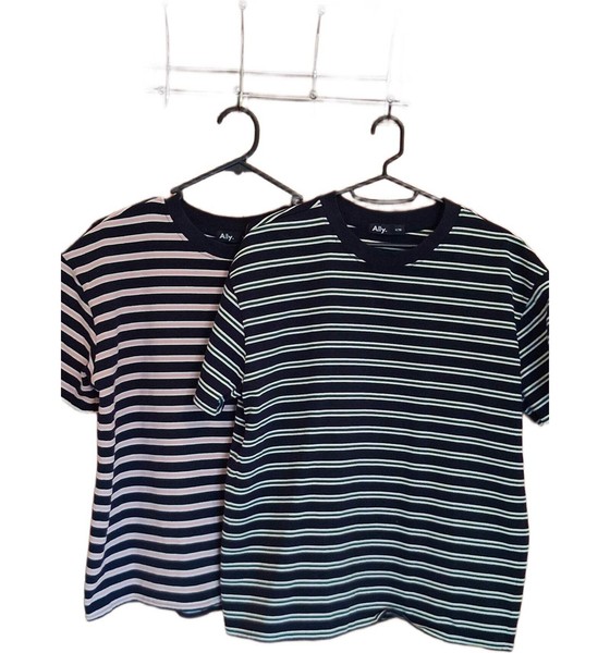 Ally Striped T-shirt Set Size 10 Excellent Condition #41134