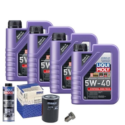 Motoröl 5W40 LIQUI MOLY 4L+MAHLE Ölfilter+Spülung+Ölablassschraube