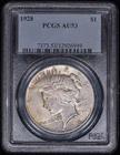 1928 Peace Silver Dollar $1 PCGS AU53 - Original Coin!
