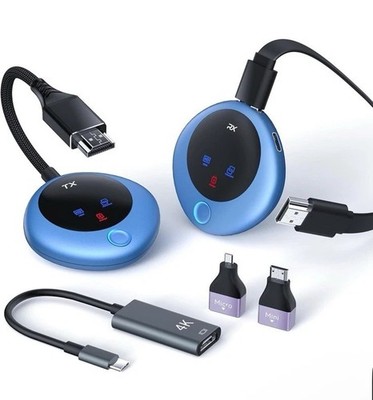 TRUFO WIRELESS HDMI TRANSMITTER AND RECEIVER 4K DECODE 1080P OUTPUT - BLUE