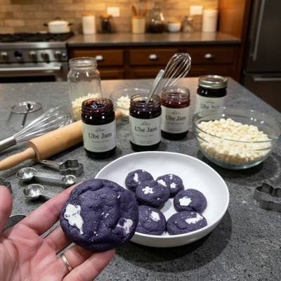 Soft Purple Yam Ube White Chocolate Chip Cookies - 2 Dozen