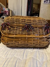 Vintage "Picnic Time" Basket for 4 - Made in USA, Full Set w/ Cutlery & Extras