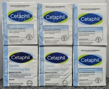 6X 3pk Cetaphil Bar Soap, GENTLE CLEANSING Face and Body TOTAL 18 - 4.5 oz bar