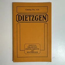 1937 DIETZGEN CATALOGUE, DRAFTING AND SURVEYING SUPPLIES 37A & Price list letter