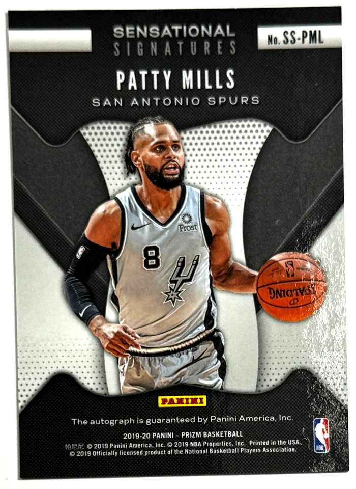 2019-20 Panini Prizm Patty Mills #SS-PML Sensational Signatures - Image 2 of 2