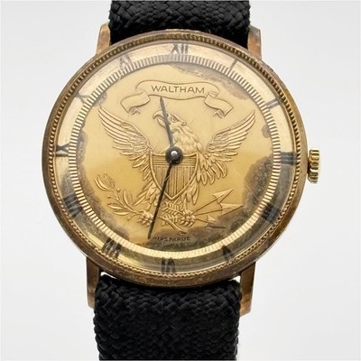 WALTHAM Eagle Coin Watch Handaufzug Roman Dial Vintage 34mm Armbanduhr JP