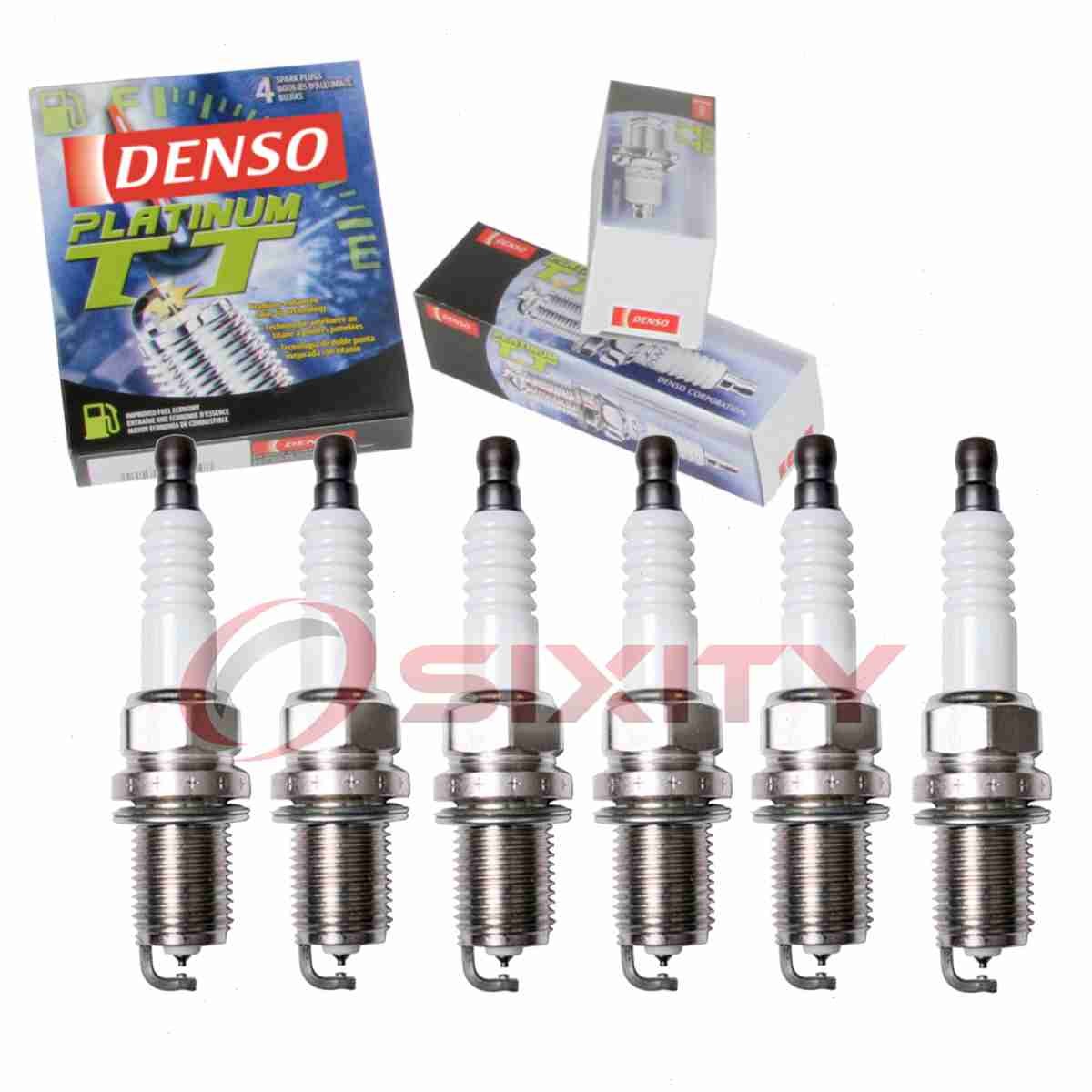 6 pc Denso Platinum TT Spark Plugs for 1993-1998 Toyota Supra 3.0L L6 ta