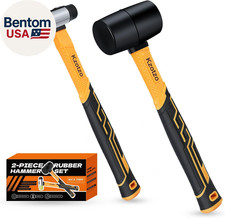 2-Piece Rubber Mallet Hammer Set, 8Oz Rubber Hammer Mallet & 25Mm Double-Faced S