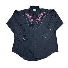 Vintage 70s Rockmount Ranch Wear Pearl Snap Floral Western Shirt Men's 17 M