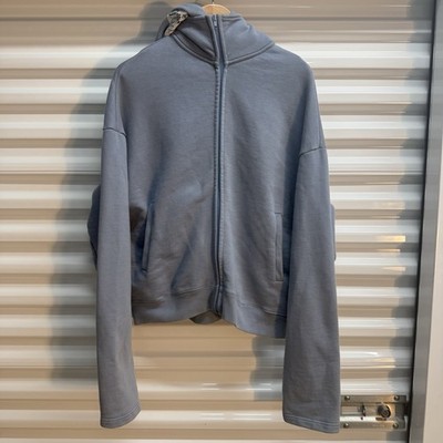 Vetements Label Blue Zip Hoodie Size Medium