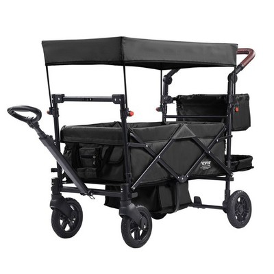 Durable Steel Frame Double Stroller 55lb Max Load Removable Top Black
