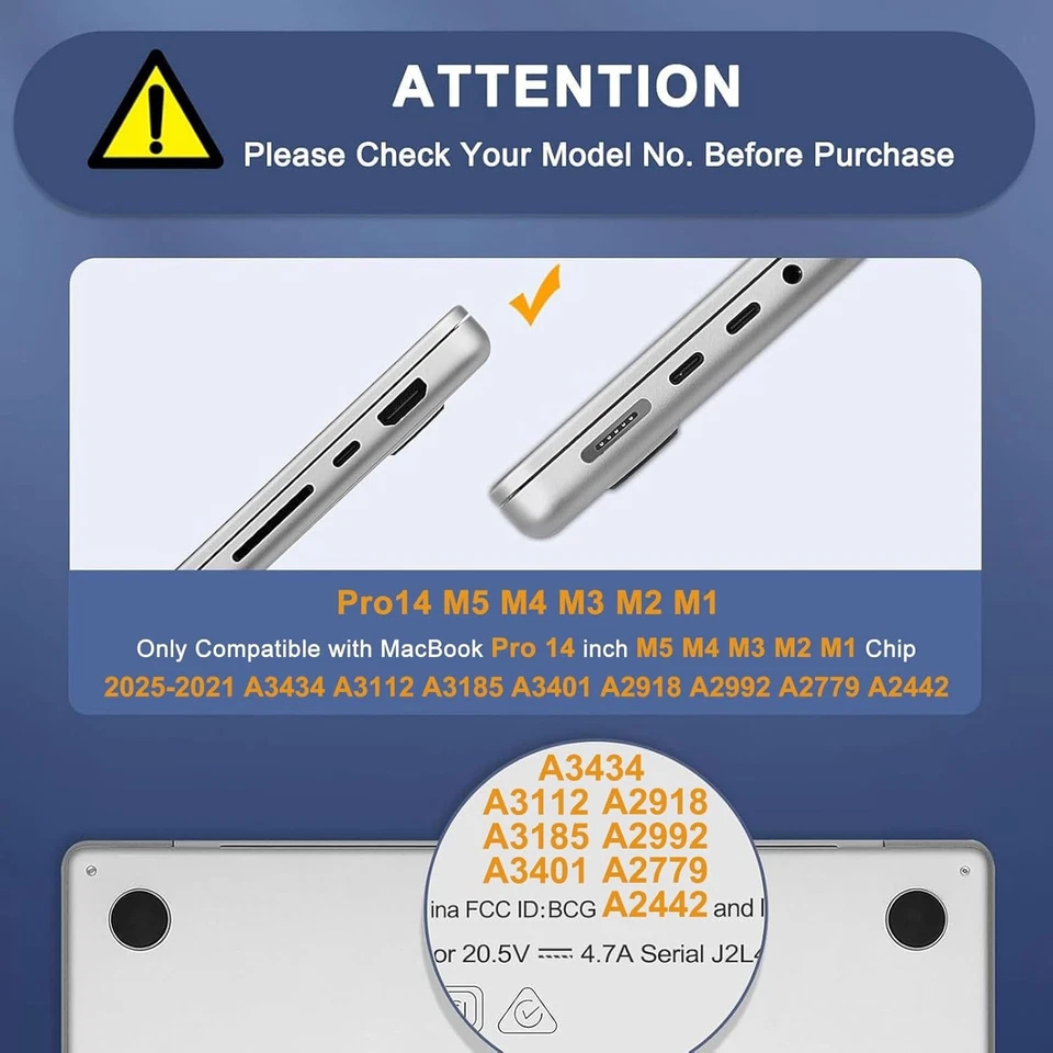 Funda MOSISO MacBook Pro 14" 2021-2025 M1-M5 - Parachoques TPU Dura, Teclado y Pantalla Foto 2 de 4