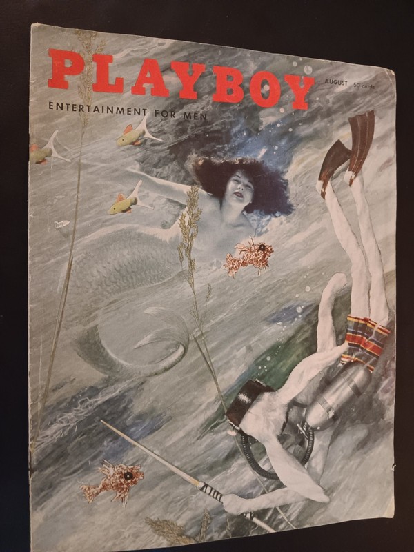 PLAYBOY MAGAZINE AUGUST 1955, PAT LAWLER CENTERFOLD, , VERY GOOD LOOKING MAG