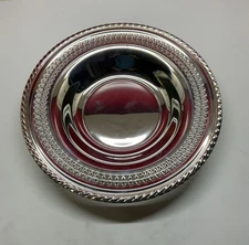 International Silver Co. Plated Reticulated Rope Rim Serving Bowl Platter 12 1/4