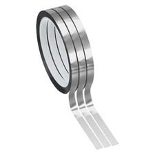3pcs Metalized Polyester Film Tape 5/16 in x 55 Yards Glossy Silver