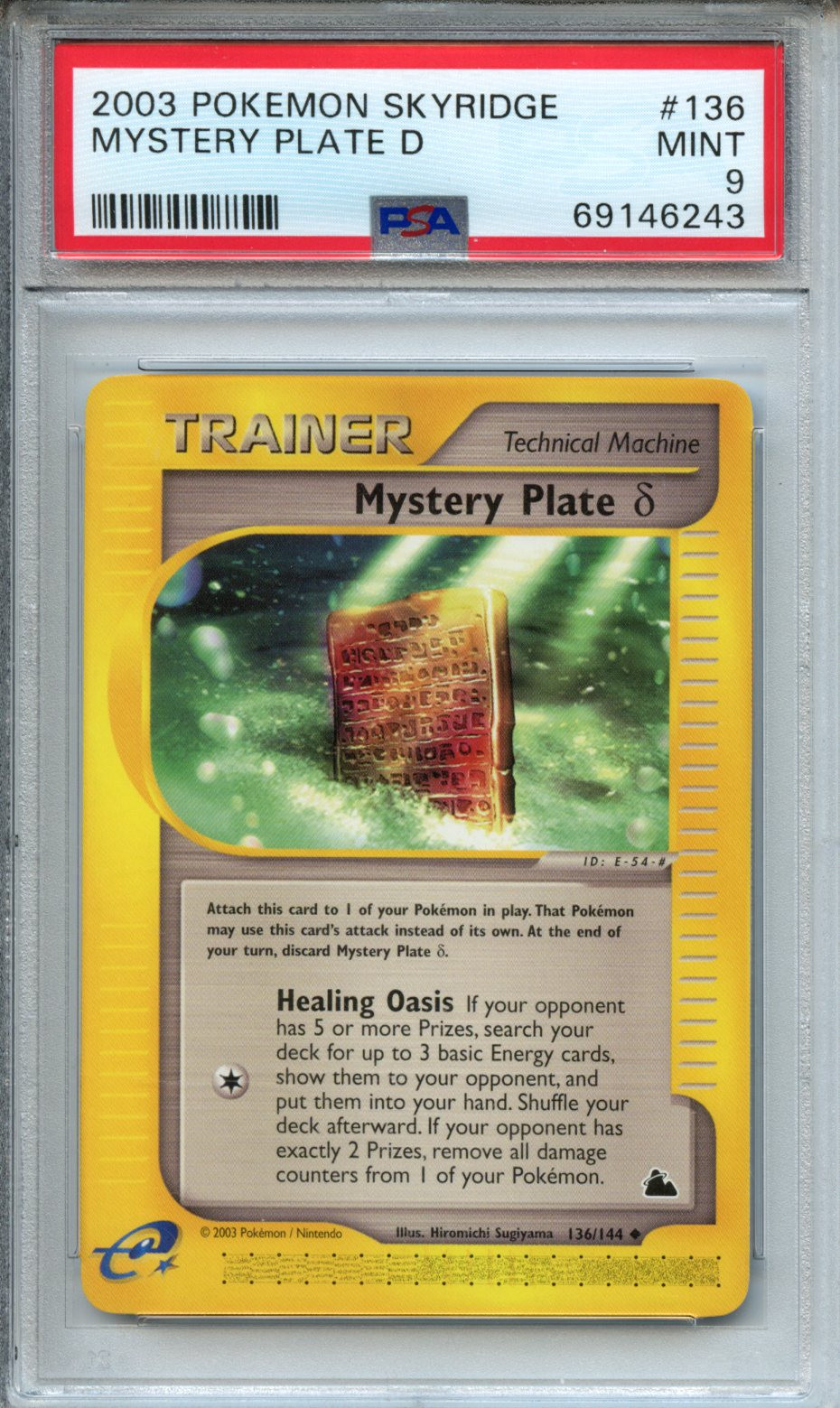 2003 Pokemon Skyridge #136 Mystery Plate D PSA 9