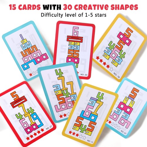 20 Pcs Stacking Wooden Math Numbers Blocks for 3+ Years Old Kids 1-10 Montess... - Picture 5 of 7