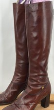  Vintage Salvatore Ferragamo Rallina Women's 6.5 C Brown Leather Tall Boots