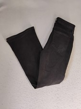 Old Navy Womens Jeans 6 Black High Rise Flare Dark Wash Denim Solid Cotton Blend