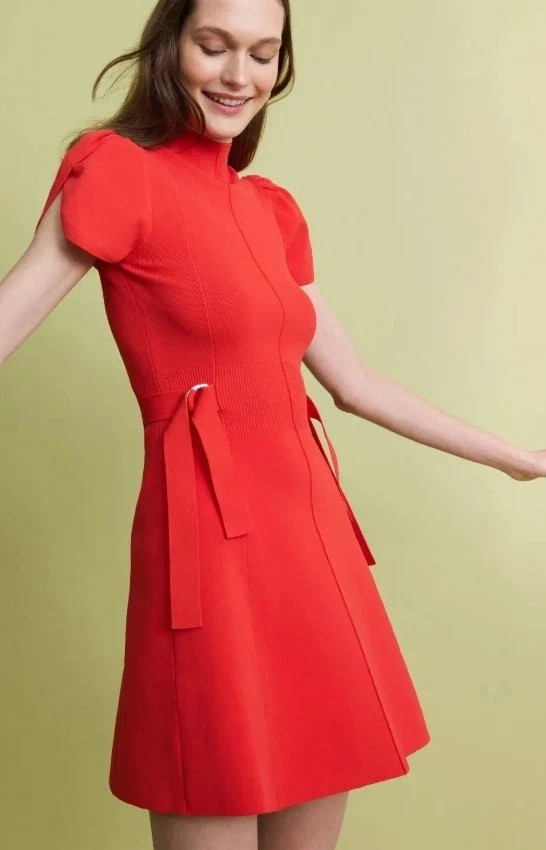 3.1 Phillip Lim Tulip Mini Dress Poppy Red Puff Sleeve - Size S | eBay