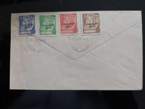 COVER FDC BRITISH HERM ISLAND GUERNSEY CORONATION QUEEN ELIZABETH 1953