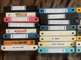 Famicom NES Lot of 32 Games Joy Mech Fight Goonies Devil World Ghostbusters