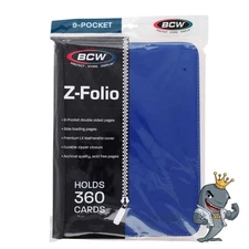 BCW Z-Folio 9-Pocket ZIPPER  Album - Blue - FREE SHIP