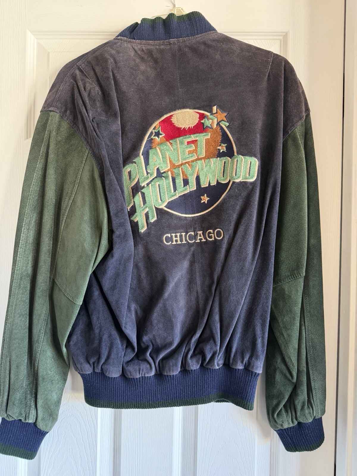 Planet Hollywood Chicago Zip-Up Embroidered Jacket Blue/Green ...