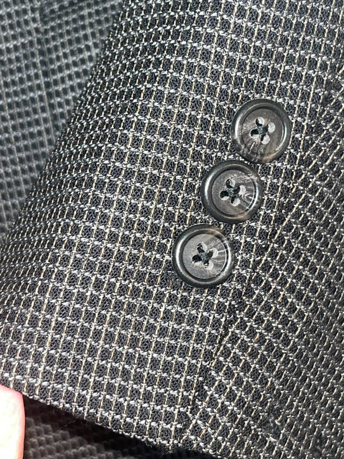 Tallia Uomo Black Checked Blazer Jacket Sport Coat 3 Button 100% Wool 42R