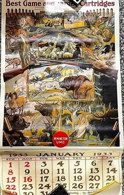 LOT OF 12REPRO  PHOTO PRINT REMINGTON UMC BEST GAME TARGET CARTRIDGES CALENDARS