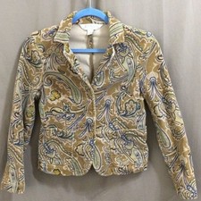 Vintage 2000s Casual Corner Annex Velvet Paisley Blazer Petite Stretch P