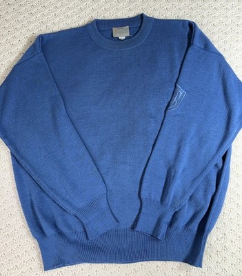 Bogner Sweater Mens Large Blue Crewneck Pullover Acrylic Wool Vintage L EUC