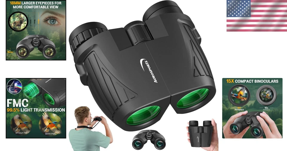 Portable High Magnification Binoculars with Protective Case for Nature Lovers - Image 2 of 4
