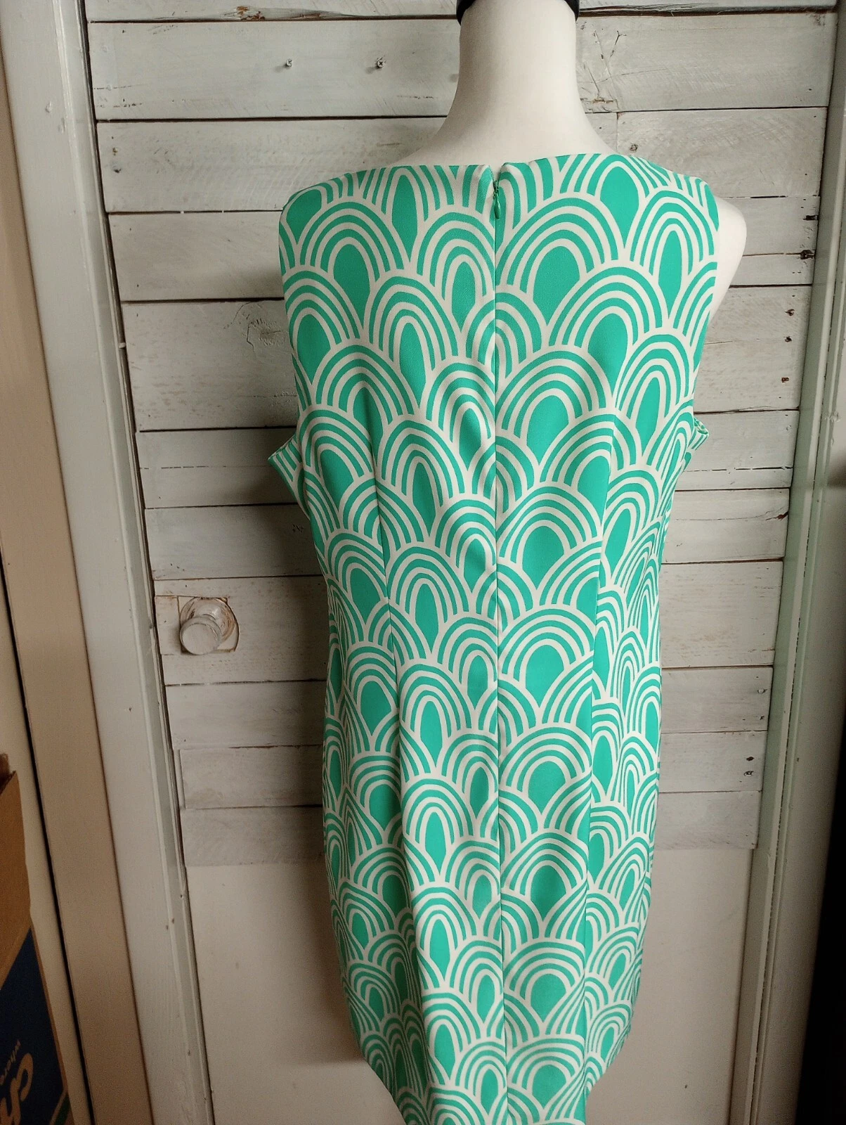 Abito tubino Alyx donna taglie forti 14 verde bianco contemporaneo primavera