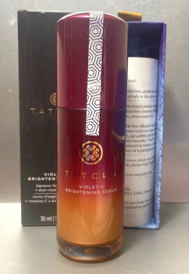 TATCHA Violet-C Brightening Serum, 30ml/1.0oz~New in Box Pump, Sealed (Taped) - Image 3 of 3