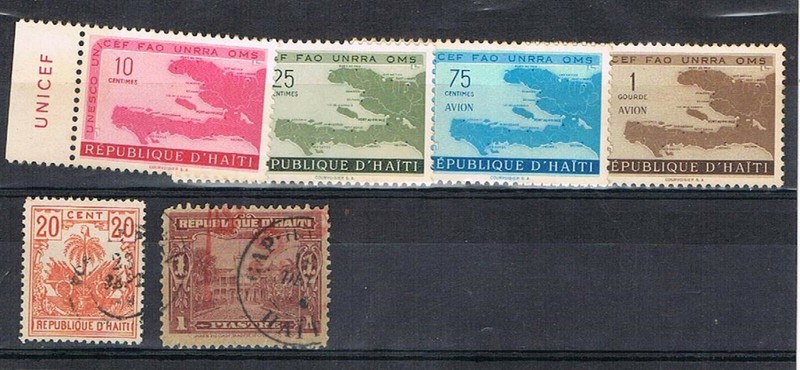 Haiti (1896-1958)- Mixed lot (Scott # 43 (used), 143 (used) & 440-1/C13-5 (MNH))