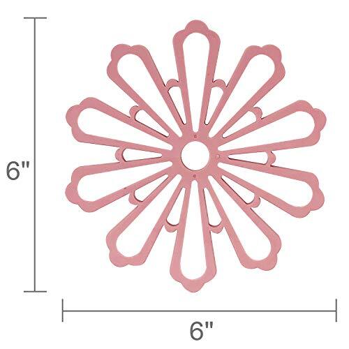 Non-Slip Insulated Silicone Carved Trivets, Flexible and Durable Floral - Picture 5 of 7