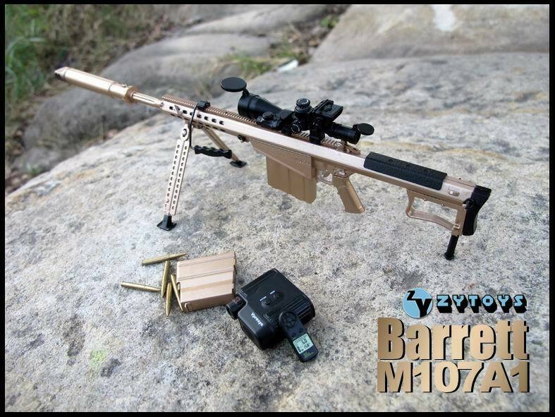 ZYTOYS1/6 M107A1 Sniping Rifle Model Champagne gold for 12